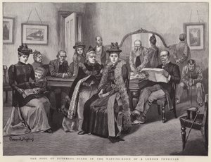 Der Teich von Bethesda - Szene im Wartezimmer eines Londoner Arztes von Everard Hopkins