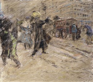 Schneesturm, Madison Square, New York von Everett Shinn