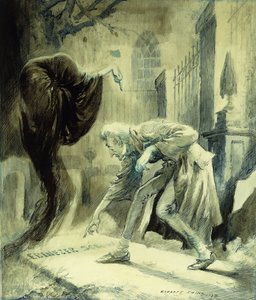 Der Geist der zukünftigen Weihnacht: Ebeneezer Scrooge von Everett Shinn