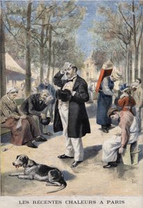 Die jüngsten Hitzewellen in Paris - in Le petit Journal vom 22.09.1895 von F.L. and Tofani Oswaldo  Meaulle