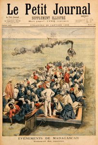 Ereignisse in Madagaskar: Die Rückführung der französischen Truppen, Illustration aus Le Petit Journal von F.L. and Tofani, Oswaldo Meaulle