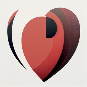 Ein rotes Herz, das Liebe symbolisiert, emotionales Gemälde