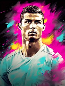 Abstraktes Acrylgemälde von Cristiano Ronaldo