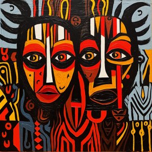 Afrikanische Stammesgesichter, Picasso-Stil