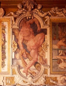 Fresken und Stuckarbeiten in der Galerie von Franz I. im Schloss Fontainebleau (UNESCO-Welterbestätte) von F. and Rosso Fiorentino G. Primaticcio