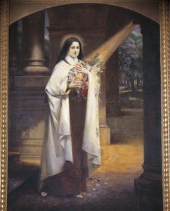 St. Therese von Lisieux, 20. Jahrhundert (Wandmalerei) von F. Roytelet