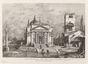 Ansicht der Fassade der Kirche des Heiligen Erlösers von Fabio Berardi after Canaletto