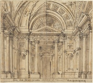 Entwurf für den Eingang zu einer Halle von Fabrizio Galliari