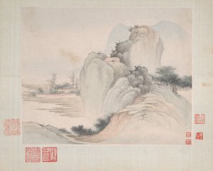Landschaften für Yuweng, datiert 1673