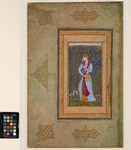 Ein hübscher Jüngling mit einem Narzissenstrauß, ca. 1610 von Farrukh Beg