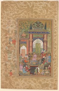 Babur empfängt einen Höfling, um 1580-85
