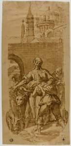 Taddeo Zuccaro am Eingang zu Rom, begrüßt von Knechtschaft, Mühsal und Arbeit von Federico Zuccaro