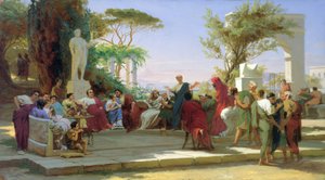 Horatius liest seine Satiren Maecenas vor, 1863 von Fedor Andreevich Bronnikov