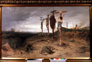 Das verfluchte Feld, Hinrichtungsplatz im antiken Römischen Reich, Gemälde von Feodor Andreyevich Bronnikov von Fedor Andreevich Bronnikov