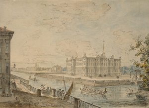 Ansicht des Michael-Palastes in Sankt Petersburg, 1799-1800 von Fedor Yakovlevich Alekseev