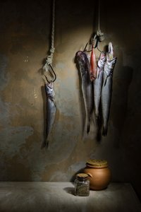 Rustikales Fisch-Stillleben
