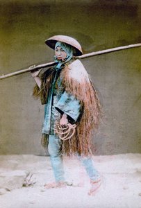 Kuli in Winterkleidung, Japan, 1882
