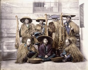 Japanischer Yakonin in Zeremonialkleidung, ca. 1868