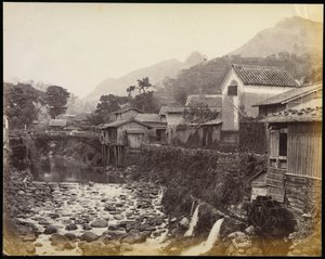 Nagasaki vom Bach aus, einheimische Städte von Felice Beato