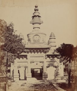 Tibetisches Denkmal im Lama-Tempel, Peking, Oktober 1860, 1860 von Felice Beato