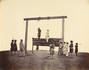 Zwei Sepoys der 31. einheimischen Infanterie, die 1857 in Lucknow gehängt wurden von Felice Beato