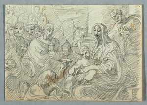 Anbetung der Könige (Studie nach Lodovico Carracci) von Felice Giani