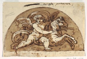 Ares, Lunette für die Decke, Sala Ottagonale, Palazzo Milzetti, Faenza von Felice Giani