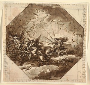 Apollo in seinem Wagen mit Aurora, Sala Ottogonale, Palazzo Milzetti, Faenza, 1804–1805