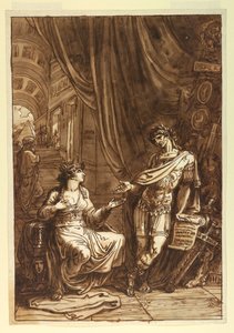 Zeichnung, Kleopatra fleht O an, ca. 1820