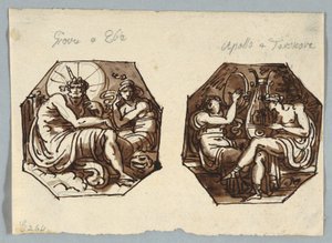 Jupiter und Hebe, Apollo und Terpsichore