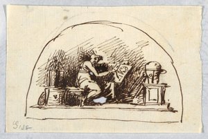 Lunette mit Kunst und Wissenschaften