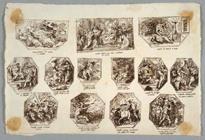 Romulus und Remus, Dreizehn Gemälde für die Sala delle Origini di Roma, Faenza von Felice Giani