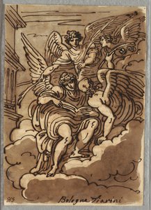 St. Paul in den Wolken mit Engeln und Palmen