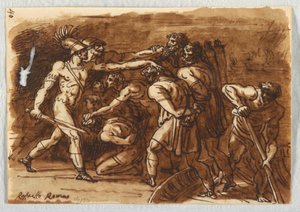 Die Schlacht von Ostia, nach Giulio Romano von Felice Giani
