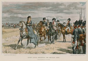 Königin Luise inspiziert die preußische Armee von Felicien baron de Myrbach Rheinfeld