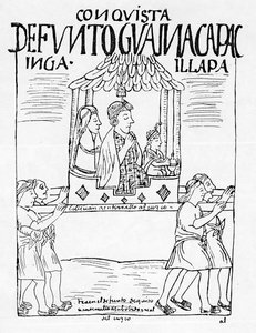 Der Körper von Huayana Capac wird von Quito nach Cuzco zur Beerdigung getragen