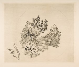 Dekoration für einen Teller: Ein Bach, 1870