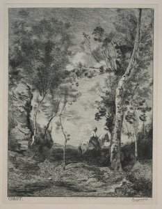 Landschaft, oder Das weiße Pferd, nach Corot, um 1858