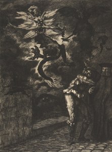 Panurge verlässt das Haus von Raminagrobis von Felix Bracquemond