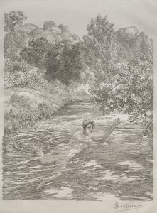 Der Badende, um 1860-70 von Felix Bracquemond