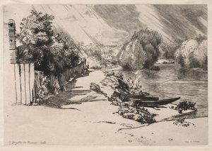 Die Seine bei Bas-Meudon mit den Inseln Seguin und Mottiaux von Felix Bracquemond