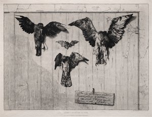 Der obere Teil der Schwingtür, 1852 gedruckt 1865 von Felix Bracquemond