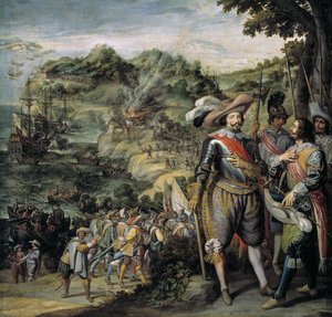 Die Eroberung von Saint Kitts durch Don Faderique de Toledo, 1634 von Felix Castello