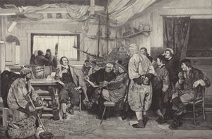 Peter der Große lernt 1697 in Holland den Schiffbau (Stich) von Felix Cogen