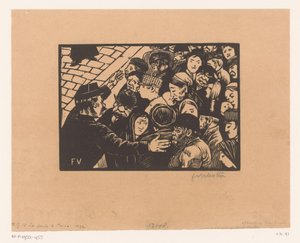 Agent hält eine Menge auf von Felix Edouard Vallotton