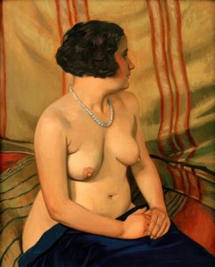 Frau mit blauer Halskette von Felix Edouard Vallotton