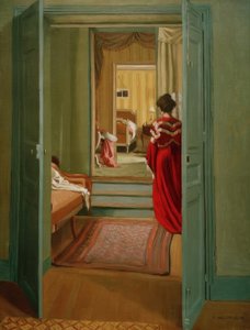 Interieur mit Frau von hinten