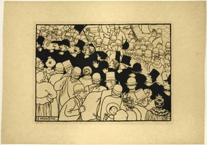 Parade durch die Straßen in einer Reihe von Felix Edouard Vallotton