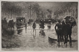 Künstler kehren vom Salon zurück von Felix Hilaire Buhot
