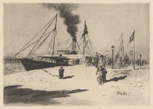Embarcadere à Trouville, 1877 von Felix Hilaire Buhot